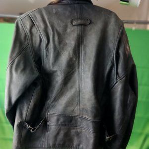 90's leather jacket Men retro vintage biker akouri cuirs